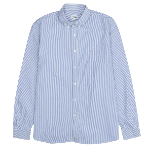 Vintage 90's Lacoste Long Sleeve Blue Button-Up Shirt, Men's Large