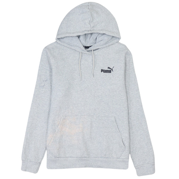 Puma 90's Grey Drawstring Pullover Hoodie Small with Pockets