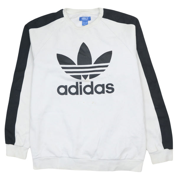 Adidas 90's Spellout Crew Neck Sweatshirt Medium White