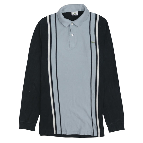 Lacoste 90's Long Sleeve Quarter Button Polo Shirt Small  Black