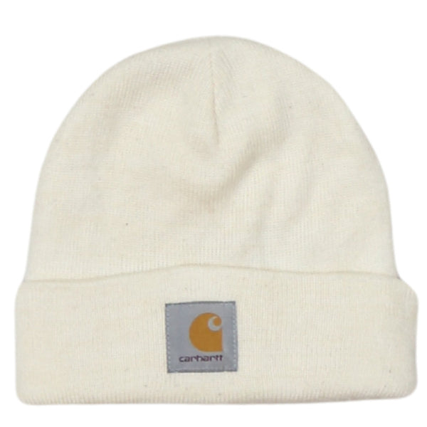 Carhartt Vintage 90's Ribbed Knit Winter Beanie Hat Beige Cream One Size