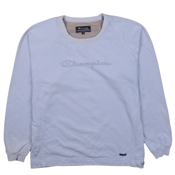 Champion 90's Vintage Spellout Crew Neck Sweatshirt Small Blue USA