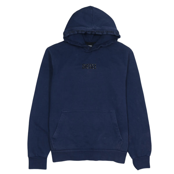Diesel 90's Drawstring Pockets Pullover Hoodie Medium Navy Blue