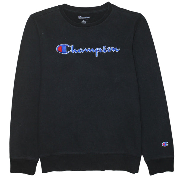 Champion 90's Spellout Crew Neck Sweatshirt XLarge Black