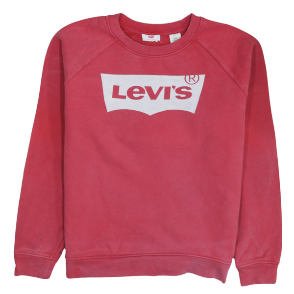 Levi's 90's Spellout Crew Neck Sweatshirt Medium  Red