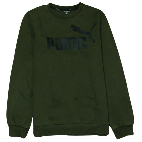 Puma 90's Green Spellout Crew Neck Sweatshirt Women's XL Vintage Style