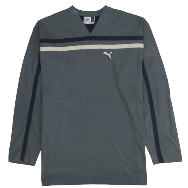 Puma 90's Lightweight V Neck Sweatshirt XLarge Grey