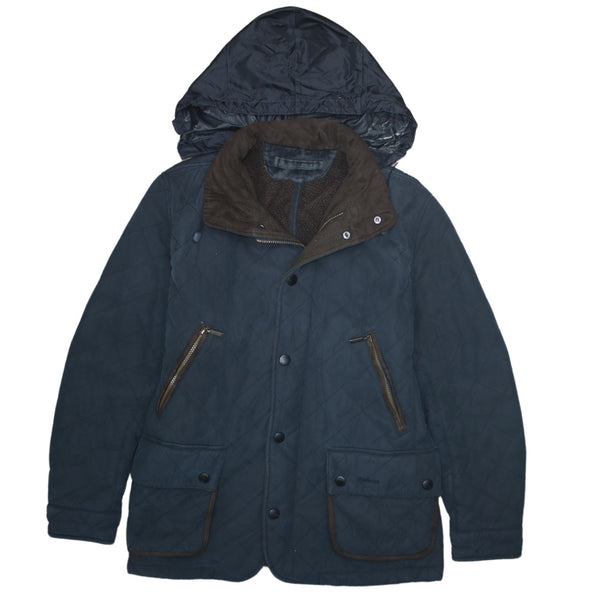 Barbour 90's Hooded Full Zip Up Windbreaker Medium  Black