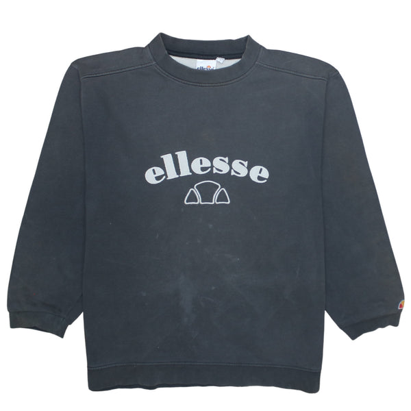 Ellesse 90's Spellout Crew Neck Sweatshirt Large Black