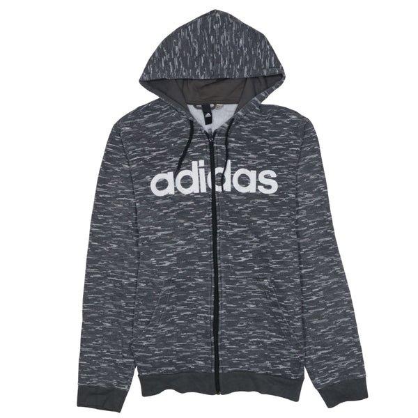 Adidas 90's Spellout Full Zip Up Hoodie Medium  Black