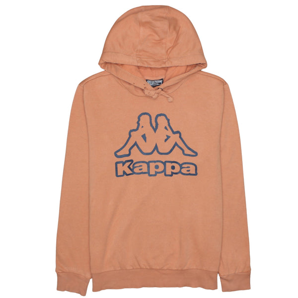 Kappa 90's Spellout Pullover Hoodie Medium Orange