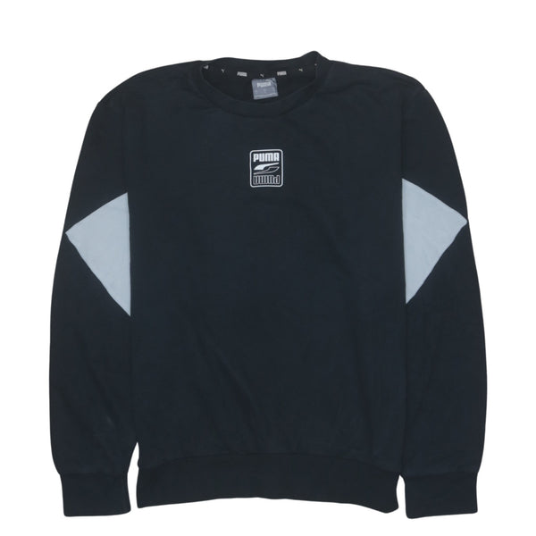 Puma 90's Vintage Heavyweight Black Crew Neck Sweatshirt Small