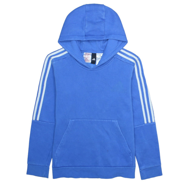 Adidas Vintage 90's Blue Striped Sleeve Pullover Hoodie Women's Large