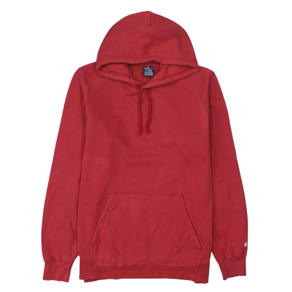 Champion 90's Plain Pullover Hoodie XLarge Red