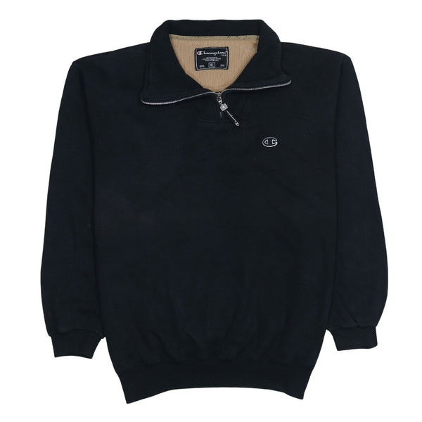 Champion 90's Lightweight Quarter Zip Sweatshirt XLarge Black