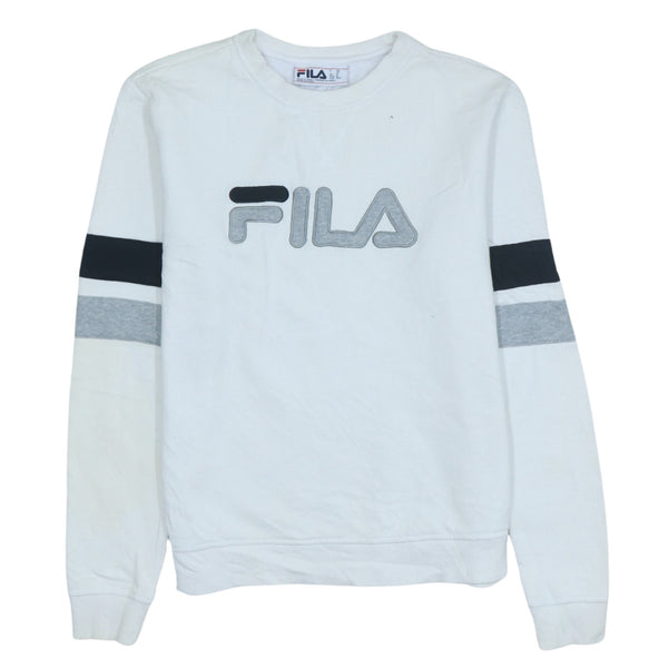 Fila 90's Spellout Crew Neck Sweatshirt Medium White