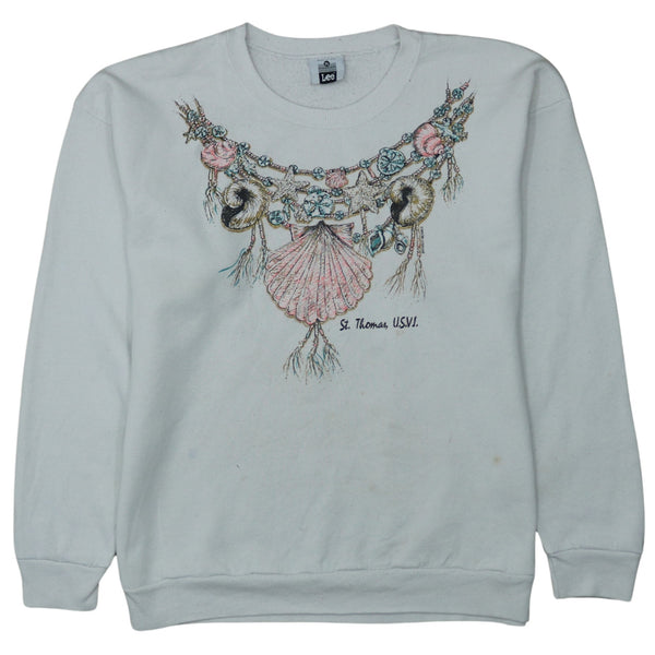 Lee 90's Vintage Lightweight Crew Neck Sweatshirt Men's XLarge White