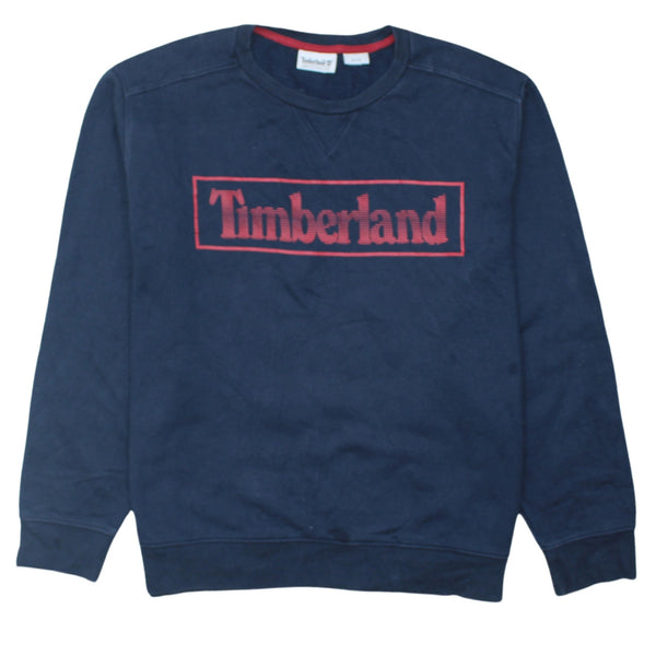 Timberland 90's Spellout Crew Neck Sweatshirt XLarge Navy Blue
