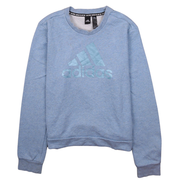 Adidas Vintage 90's Blue Spellout Crew Neck Sweatshirt Medium Size