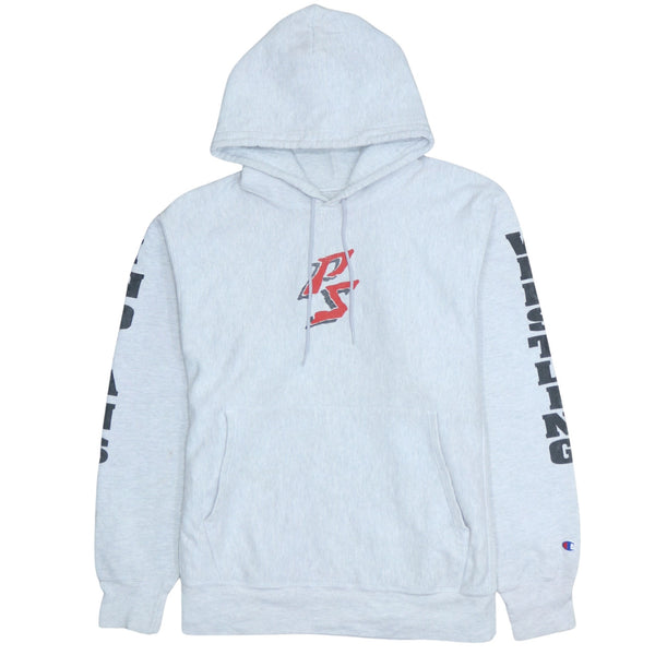 Champion 90's Drawstring Pockets Pullover Hoodie Medium Grey