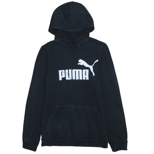 Puma 90s Black Spellout Pullover Hoodie Women's XLarge