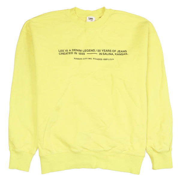 Vintage Lee 90's Heavyweight Crew Neck Sweatshirt Medium Yellow