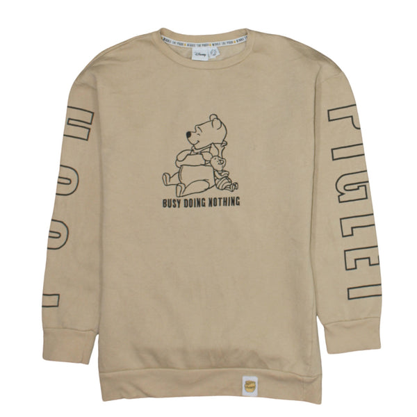 Disney 90's Winnie The Pooh Crew Neck Sweatshirt XSmall Beige Cream