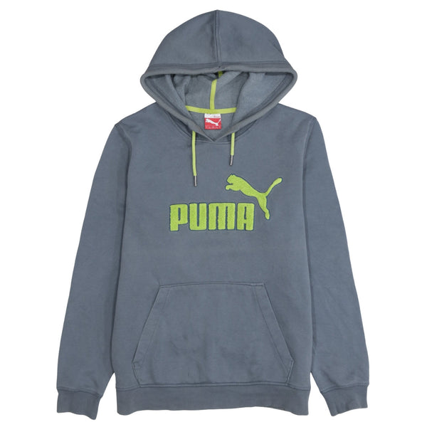 Puma 90's Spellout Pullover Hoodie Large Grey