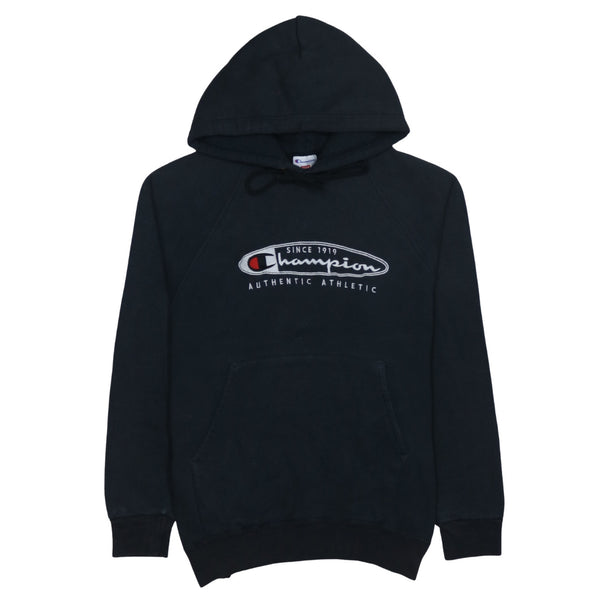 Champion 90's Spellout Pullover Hoodie Medium Black