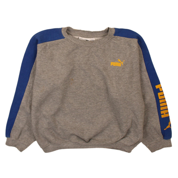 Puma Vintage 90's Heavyweight Crew Neck Sweatshirt Women's M Grey