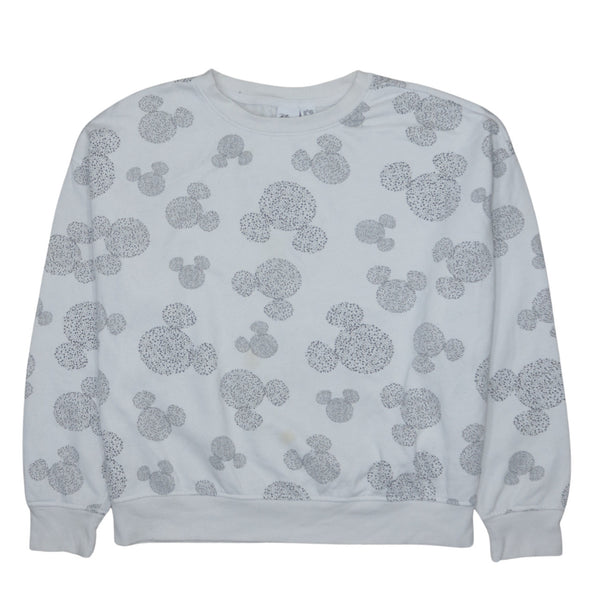 Disney 90's Vintage White Crew Neck Sweatshirt Women's Medium