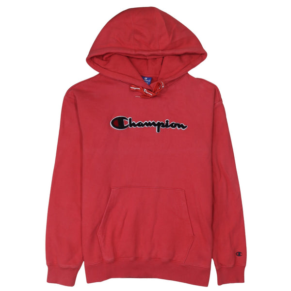 Champion 90's Spellout Pullover Hoodie Medium Red