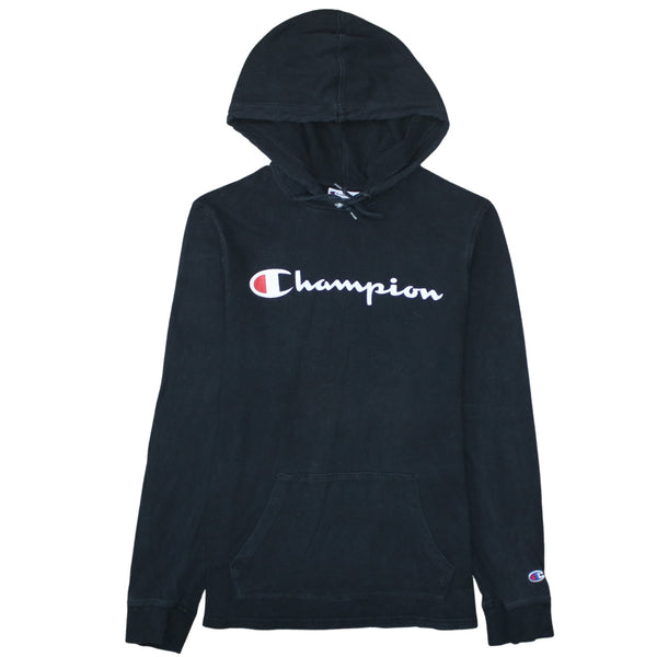 Champion 90's Spellout Pullover Hoodie Medium Black