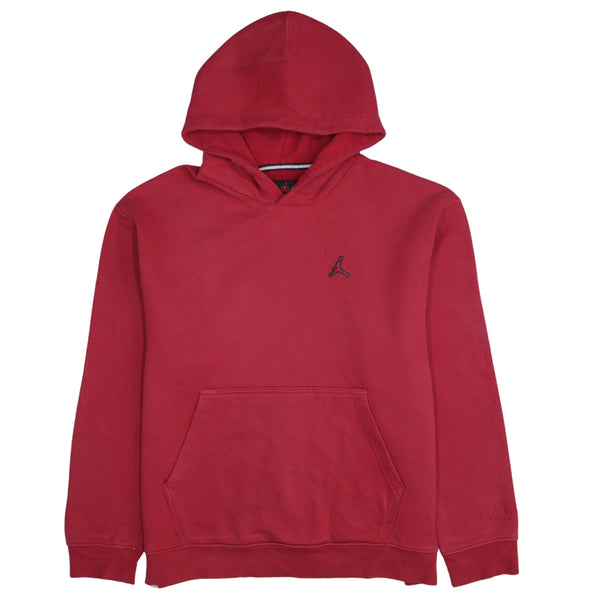 Jordan 90's Drawstring Pockets Pullover Hoodie Large Red