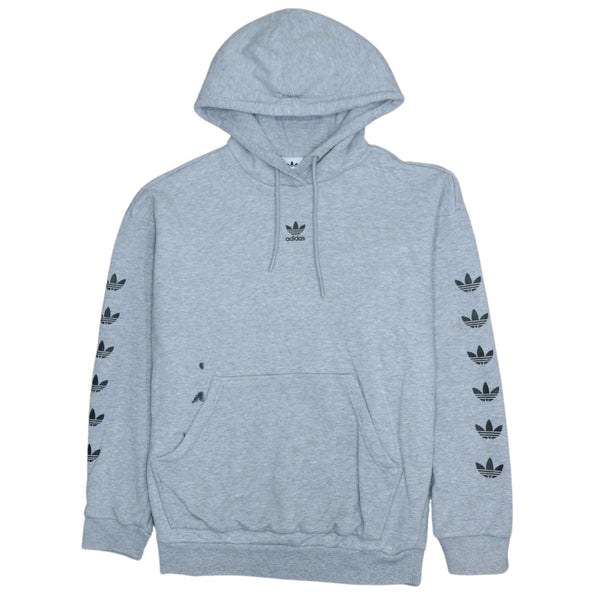 Adidas Vintage 90's Grey Drawstring Pockets Pullover Hoodie Women's XLarge