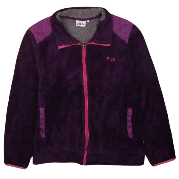 Fila 90's Heavyweight Full Zip Up Sweatshirt Large Purple