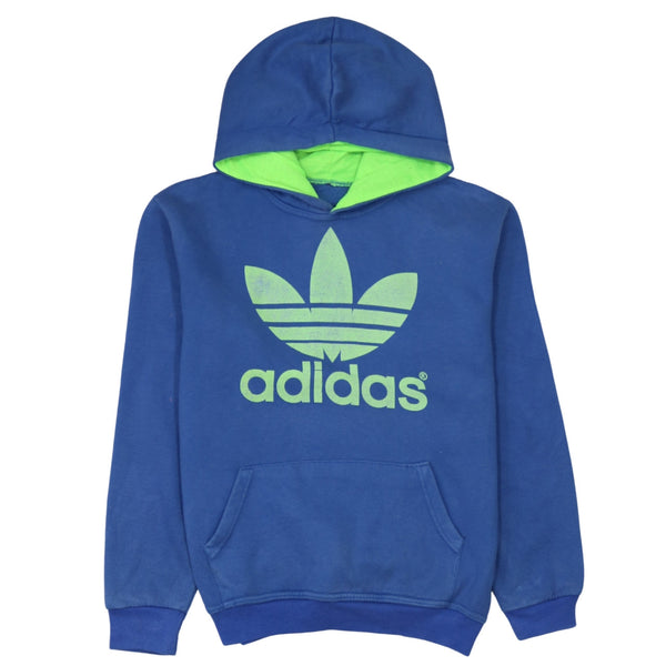 Adidas 90's Spellout Pullover Hoodie Medium Blue