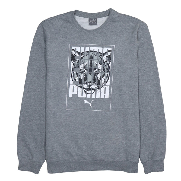 Puma 90's Spellout Crew Neck Sweatshirt Large Grey