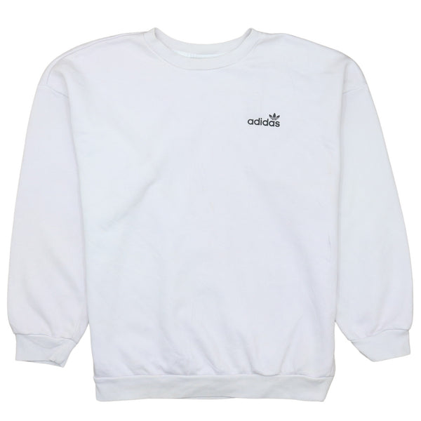 Adidas 90's Heavyweight White Crewneck Sweatshirt XXL Cotton Vintage