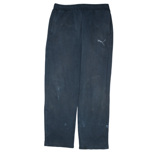 Puma 90's Elasticated Waistband Drawstrings Straight Leg Baggy Joggers / Sweatpants Large Black