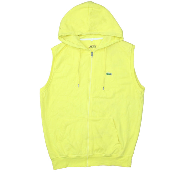 Lacoste 90's Vest Sleeveless Full Zip Up Gilet XLarge Yellow