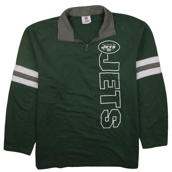 NFL 90's Jets Quarter Zip Sweatshirt XLarge (missing sizing label) Green