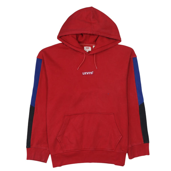 Levi's 90's Drawstring Pockets Pullover Hoodie Large Red