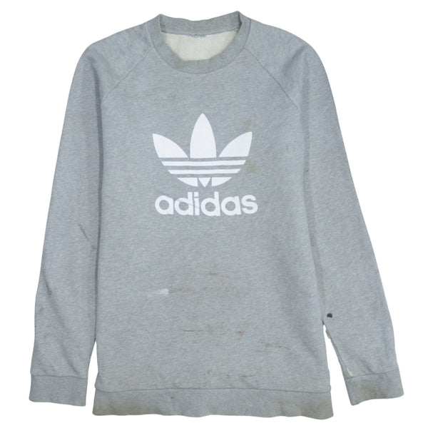 Adidas 90's Grey Spellout Crew Neck Sweatshirt XLarge