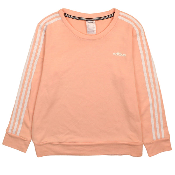 Adidas 90's Pink Striped Sleeves Crew Neck Sweatshirt Size Large