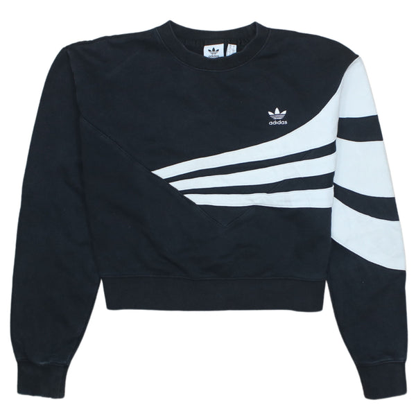 Adidas Vintage 90s Lightweight Crew Neck Sweatshirt Black Small