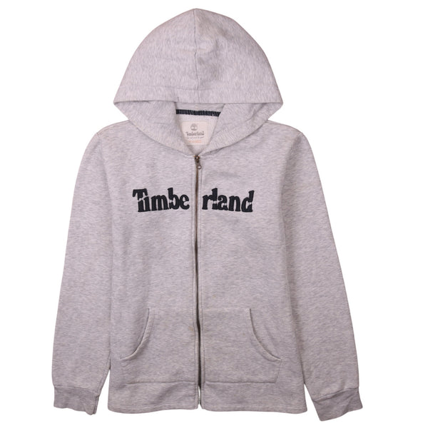 Timberland 90's Spellout Full Zip Up Hoodie XLarge Grey