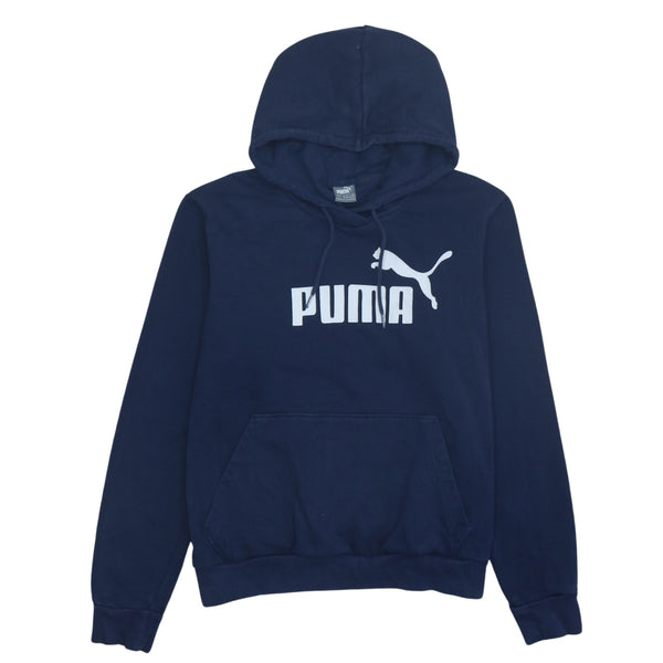 Puma 90's Vintage Navy Blue Spellout Pullover Hoodie Women's Large