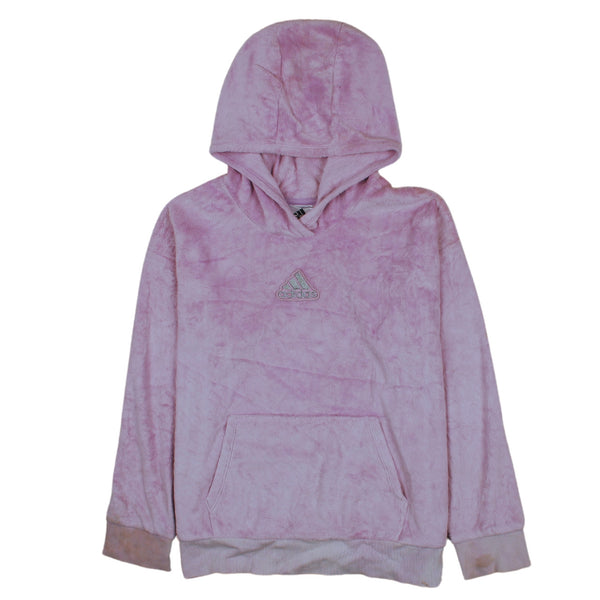 Adidas Vintage 90's Purple Hooded Fleece Jumper Size Medium Unisex