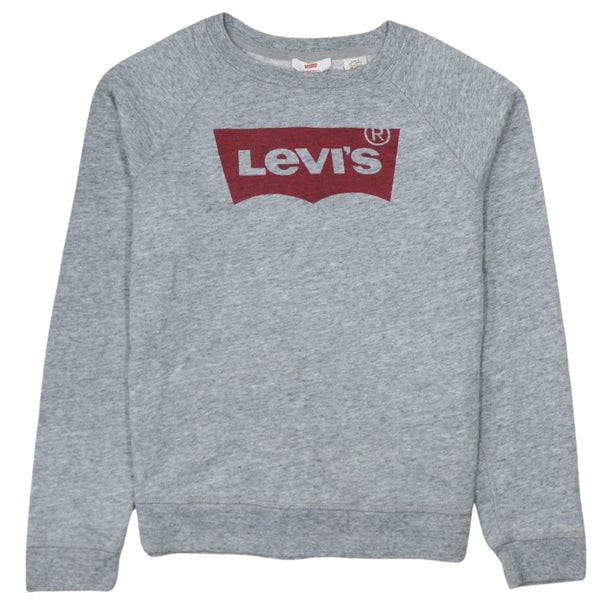Levi's 90's Grey Spellout Crew Neck Sweatshirt Small Vintage Cotton